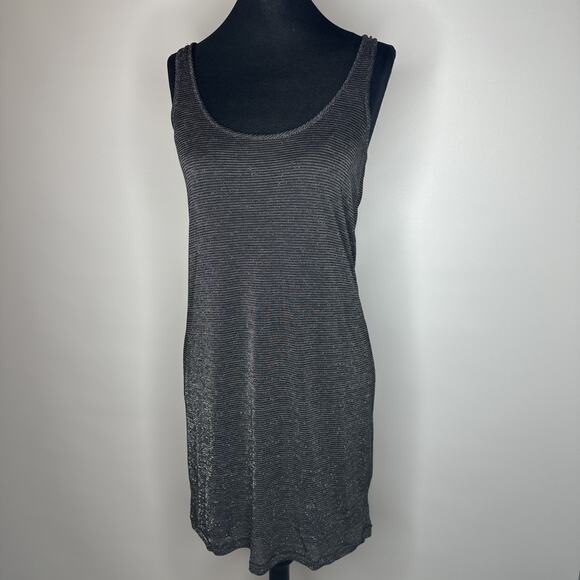 Rag & Bone Dawson Tank Dress Small Black Metallic Mini Dress Sleeveless Cocktail - Picture 2 of 11